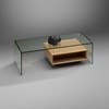 FLY coffee table by DREIECK DESIGN - Floatglass - solid wood oak - back view