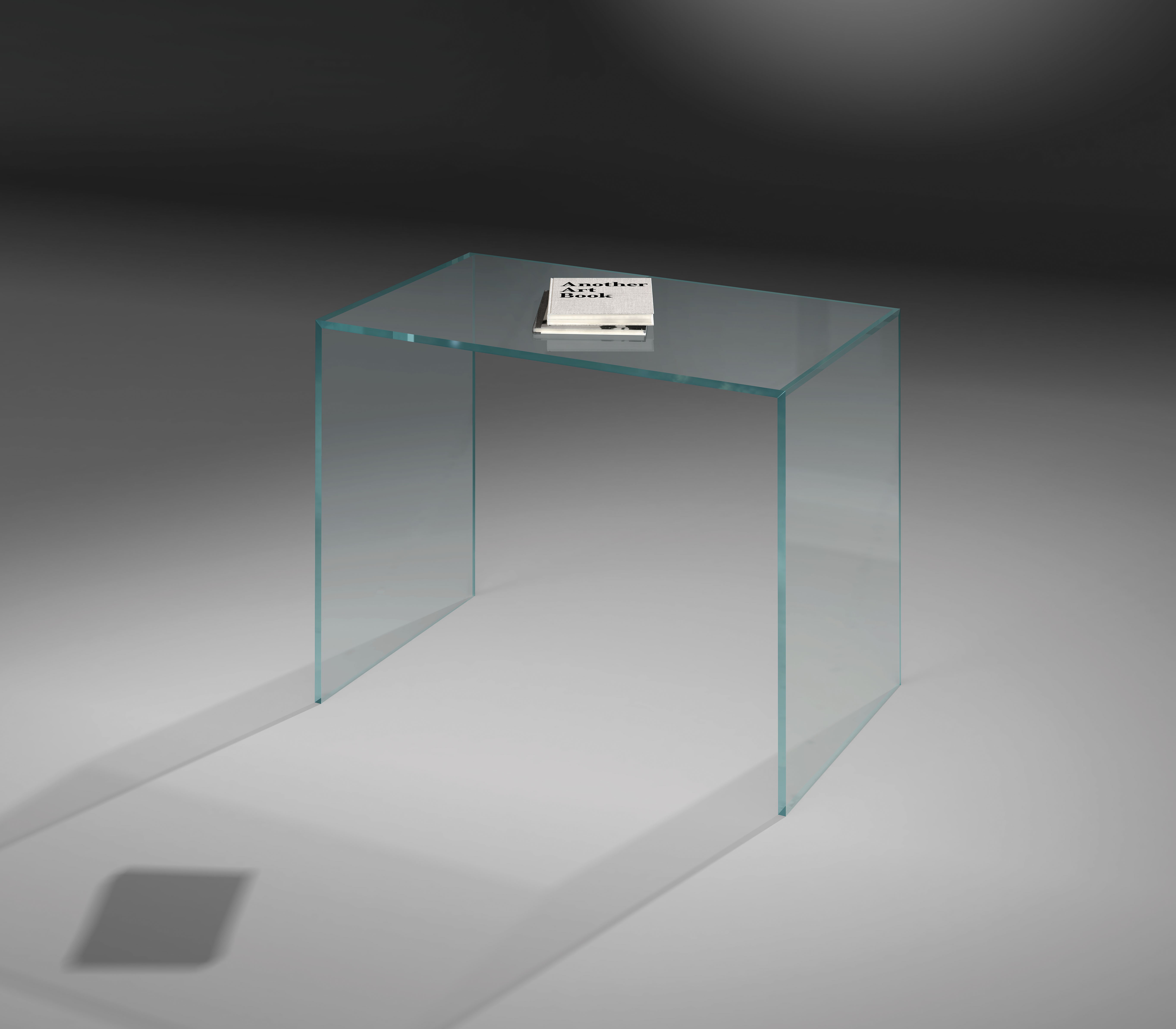 Glass desk JANUS T by DREIECK DESIGN - Optiwhite clear