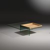 Glascouchtisch mit Holztablett SERVA von DREIECK DESIGN: SERVA 97 - Floatglas - Tablett Eiche