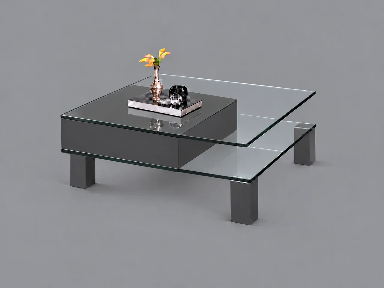 THEBEN · Floatglas Color · Anthrazitgrau RAL 7016 · Materialillustration