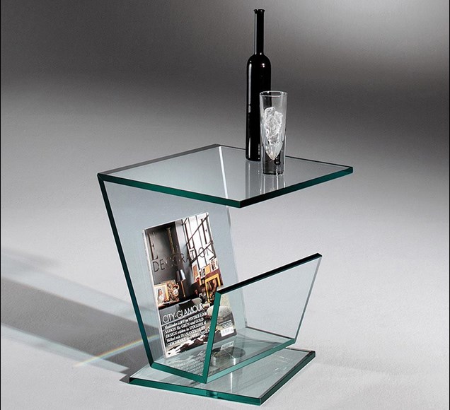Eckige Beistelltische aus Glas