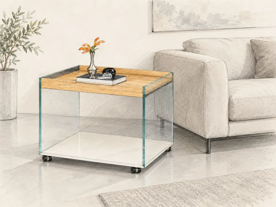 TRAY · Artistic room illustration; example furnishing arrangement