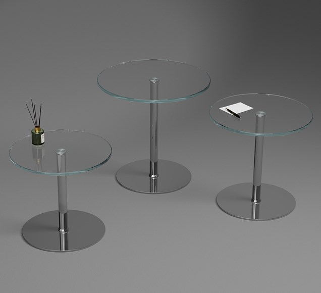 Beistelltische aus Glas: rund, eckig & schmal