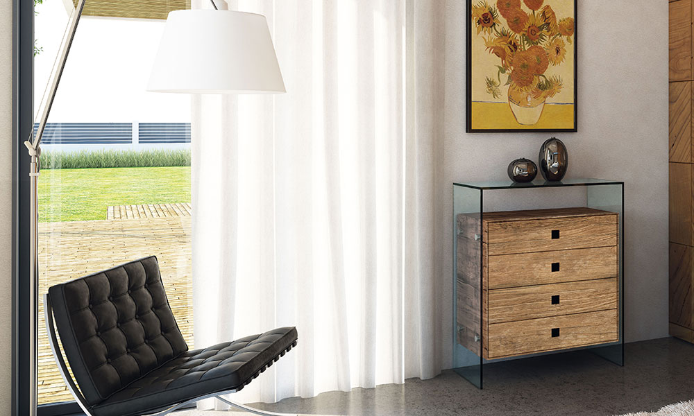  Fluar frames with vintage furniture from DREIECK DESIGN - wooden chest of drawers FUSION WOOD 