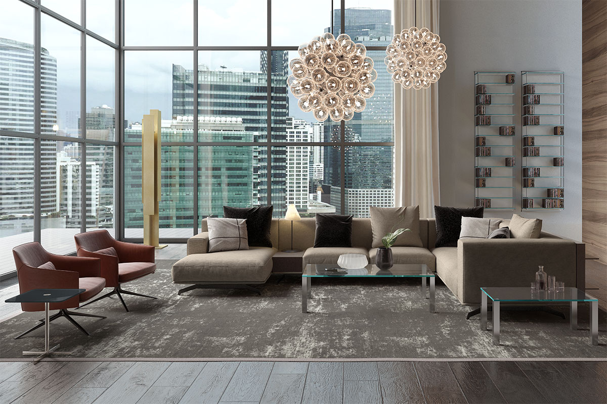 Dark floor: furnishings with style 
