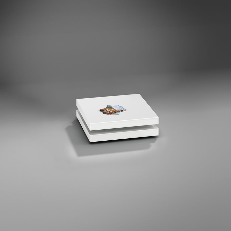 URANUS with two offset square glass levels in matt pure white