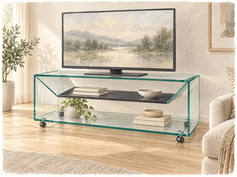 B 124 · Artistic planning illustration; furnishings shown as an example