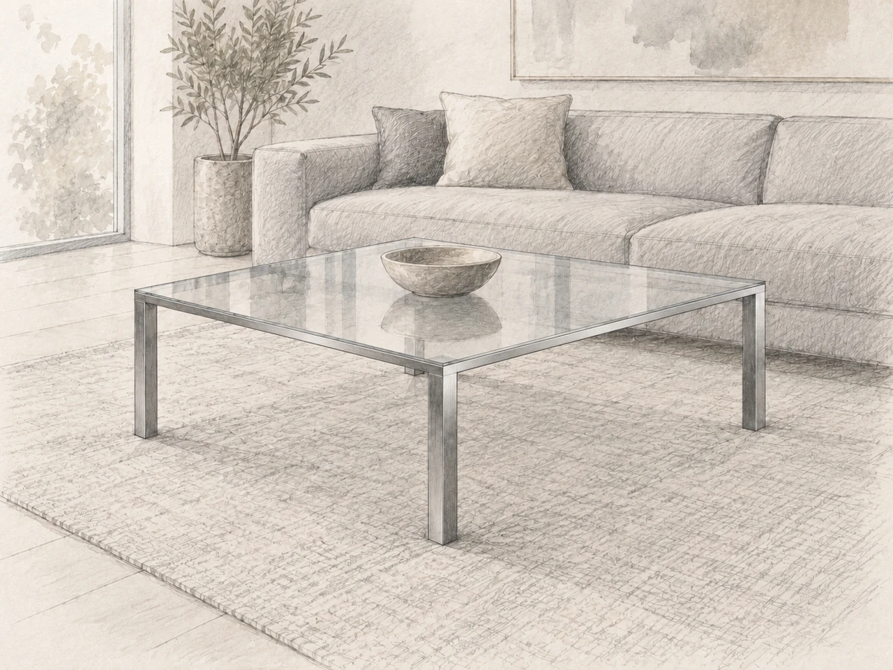 FAME · Artistic room illustration; example furnishing arrangement