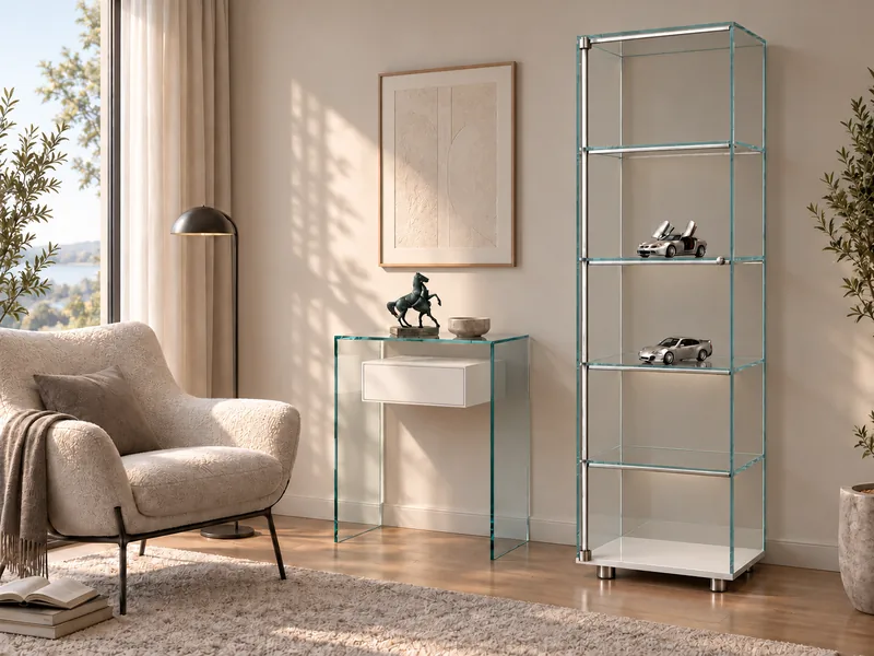 SOLUS LED LINE + FLY console table · Illustrative room setting · Example furnishing arrangement