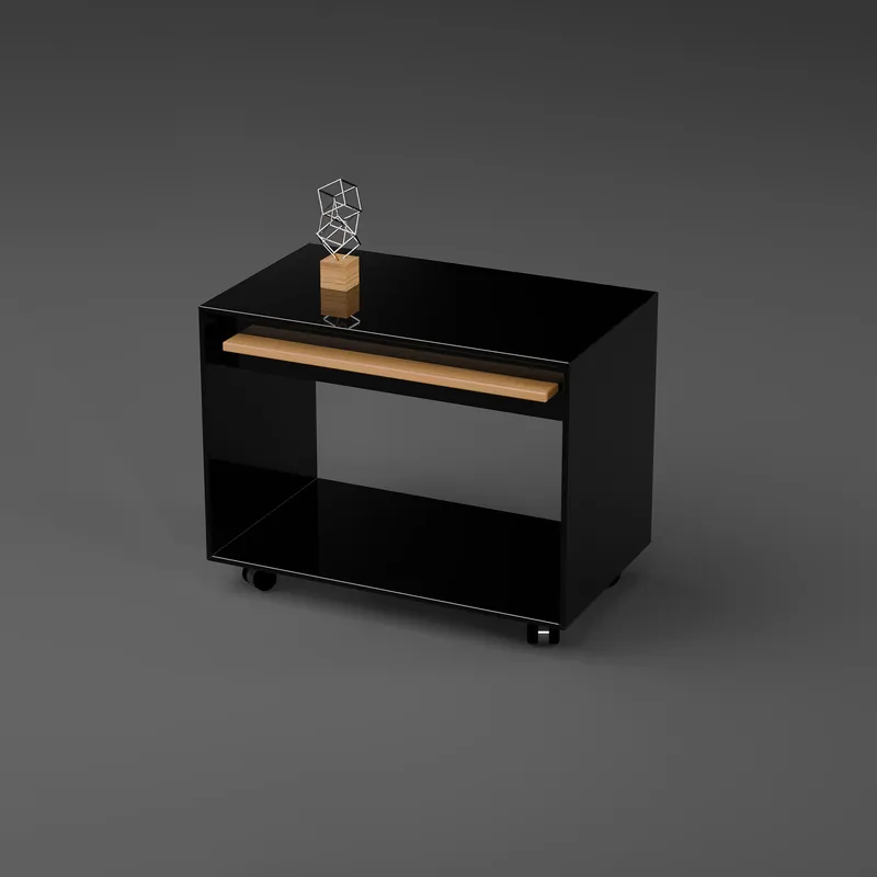 Glasnachttisch PIANO mit Rollen