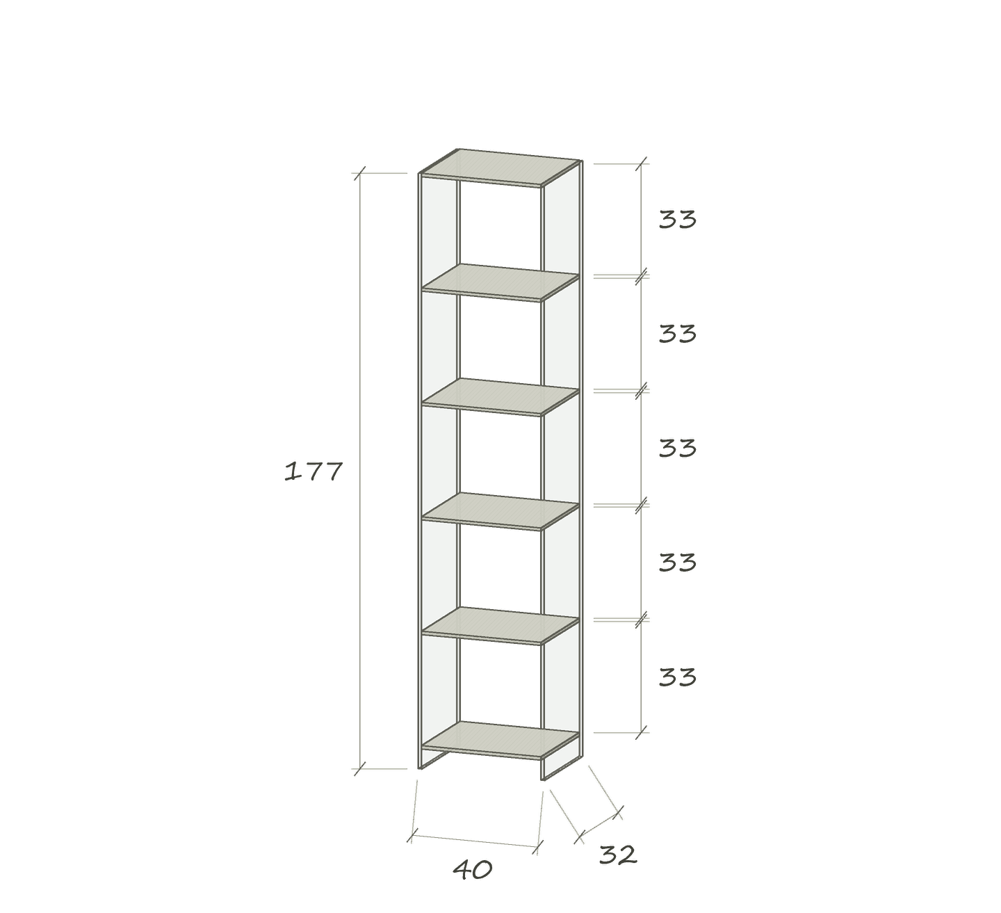 To IV · 40 × 32 × 177 cm · Optiwhite · Color or Samtcolor · Dimensions in cm