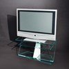DREIECK DESIGN - glass tv rack SEVEN - OPTIWHITE clear - partial color pure white
