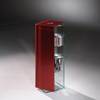 Glass CD shelf CUBE 100 - Floatglass color ruby red detail