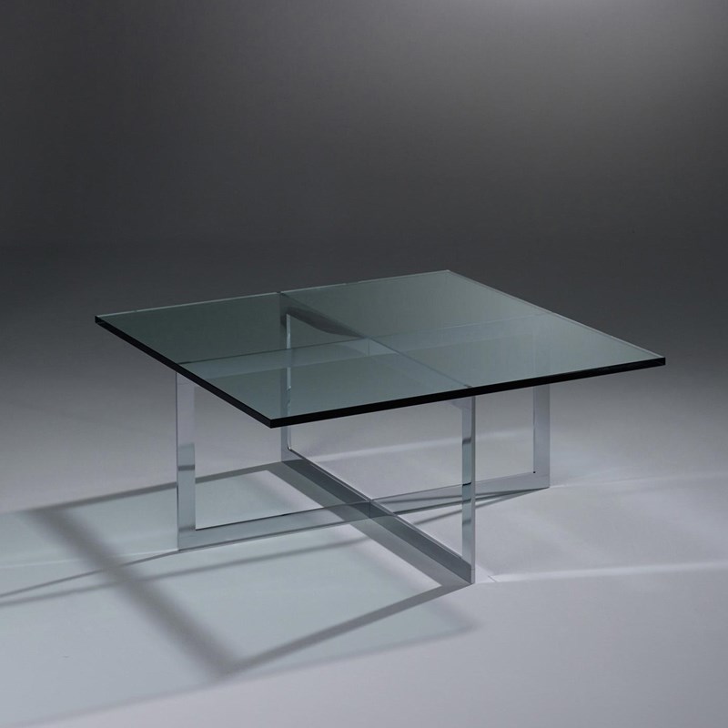Glass cocktail table MILES by DREIECK DESIGN: M 9942 - FLOATGLASS clear