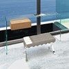 Glass desk FLY by DREIECK DESIGN - glass Floatglass - drawer solid wood oak