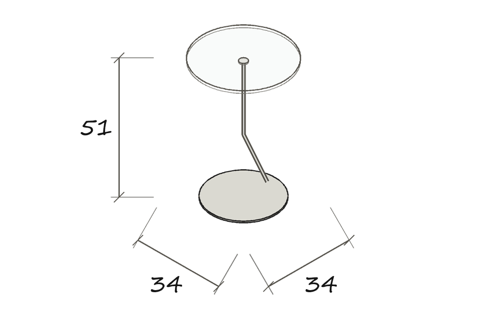 DISC · Dimension drawing in an illustrative style · DISC · Ø 34 · 51 cm