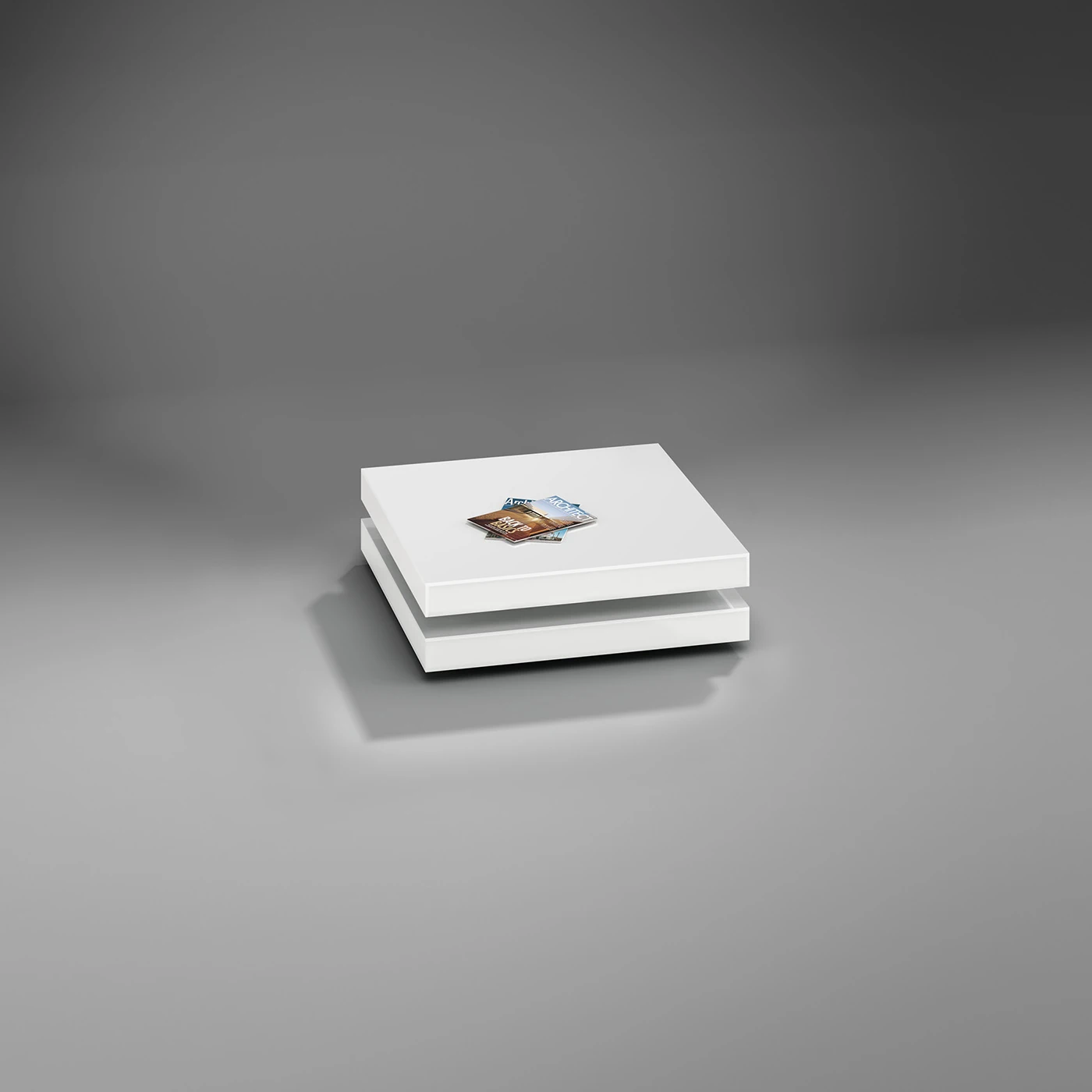 URANUS 100 rotating glass coffee table by DREIECK DESIGN · Optiwhite Samtcolor · Pure white