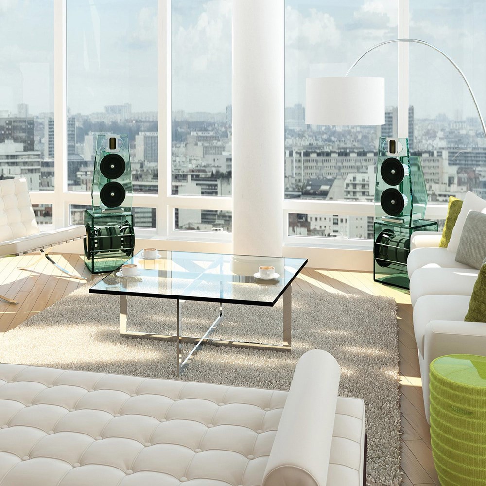 Couchtisch mit Chromuntergestell MILES