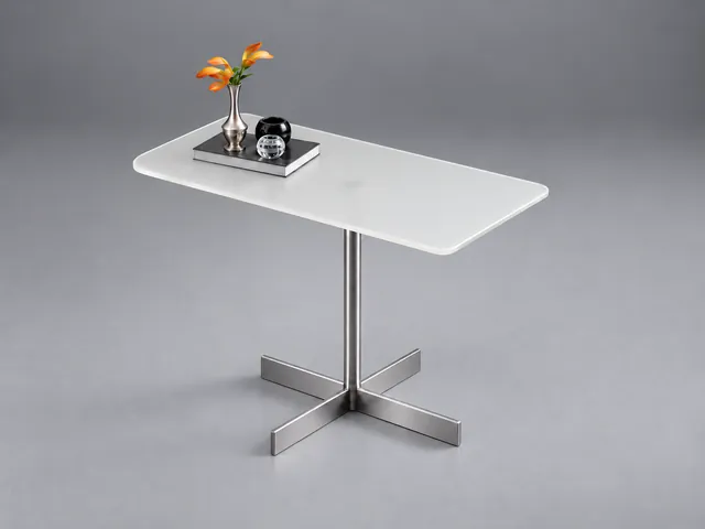 LIDO Glasbeistelltisch rechteckig · gerundete ecken · Eisenarmes Optiwhite · Samtcolor · feinmatt · Reinweiß RAL 9010 · Materialillustration