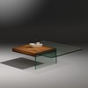 Glass cocktail table SERVA by DREIECK DESIGN: SERVA 97 - floatglass - tray walnut