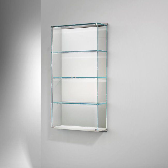 Leichte und schwebende Glas-Hängevitrine VITRO