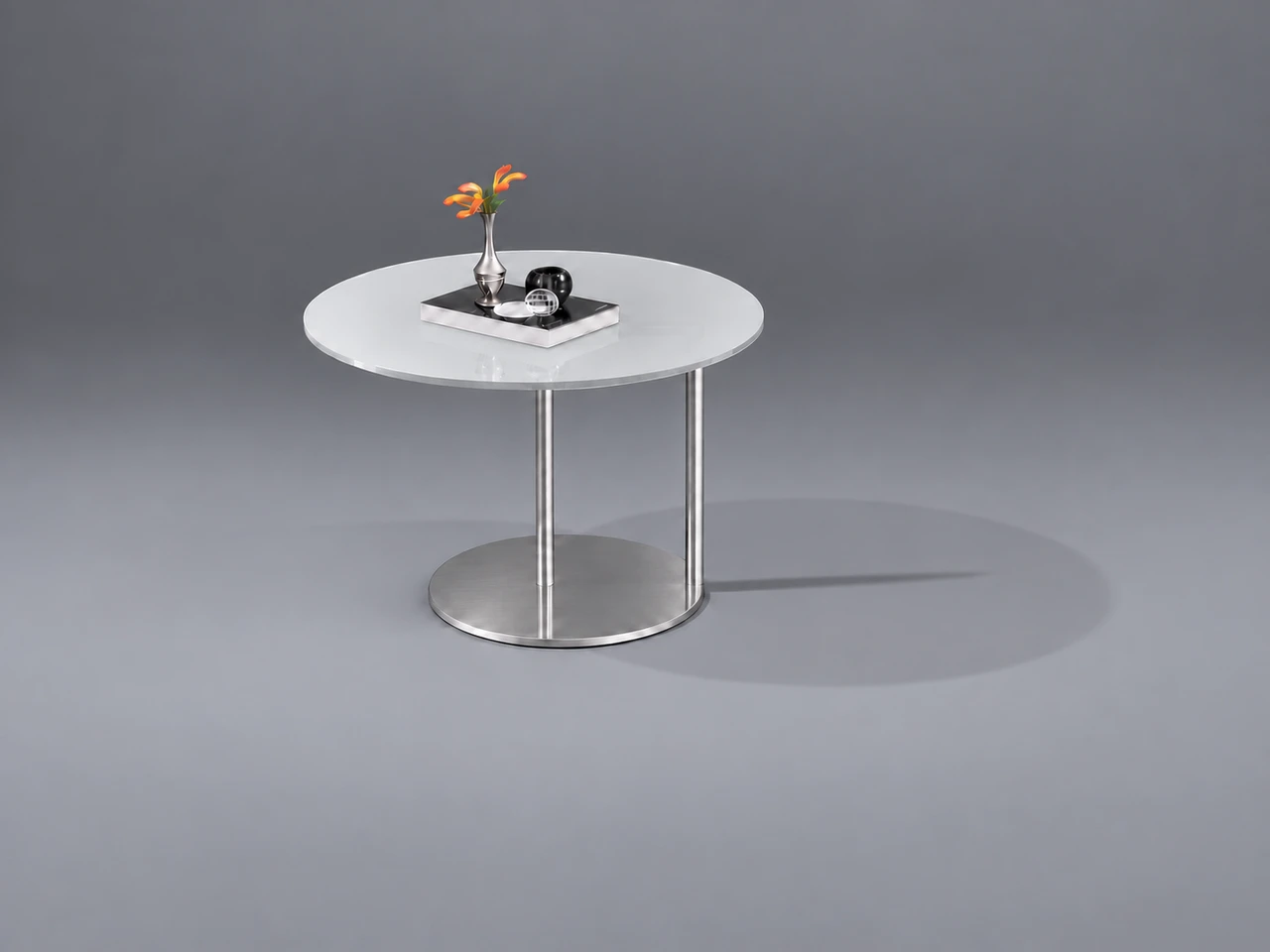 NEX · Optiwhite satiniert · Edelstahl gebürstet · Materialillustration