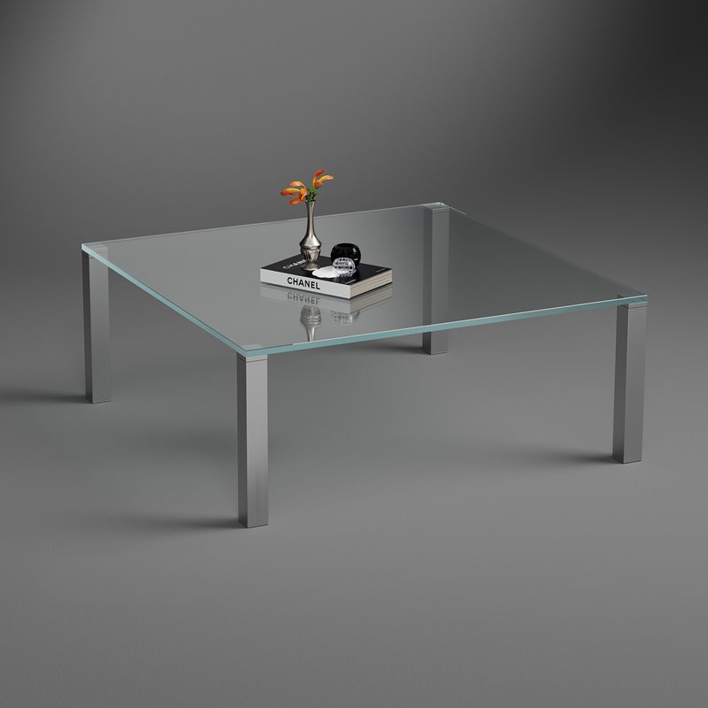 QUADRO 1140 · clear Optiwhite · brushed stainless steel