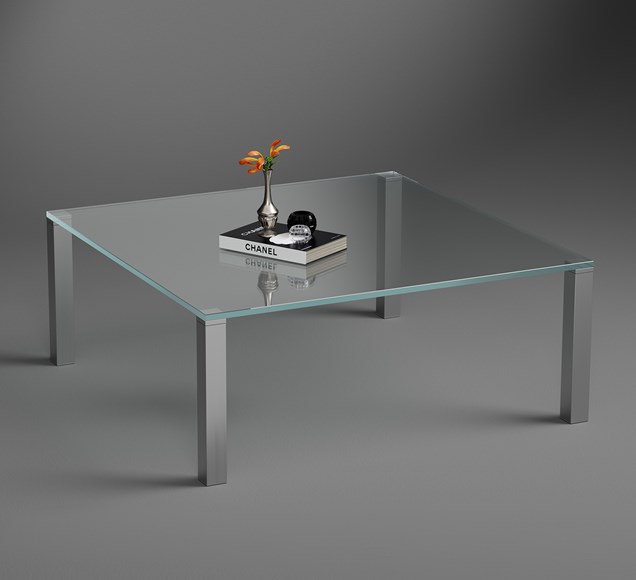 Quadratische Couchtische aus Glas