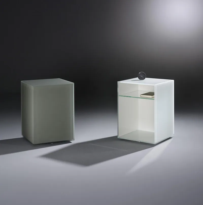 Rotating glass bedside table NUA