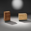 Design-Holzkommode LISBOA von DREIECK DESIGN: Optiwhite Glas - Massivholz Nussbaum + Eiche