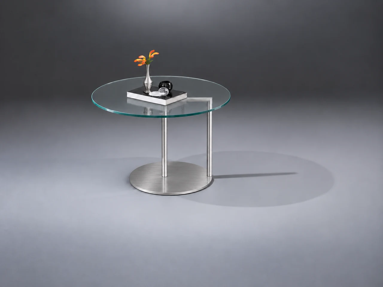 NEX · Optiwhite klar · Edelstahl gebürstet · Materialillustration