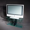 DREIECK DESIGN - glass tv rack SEVEN - FLOATGLASS clear - partial color jet black