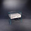 Glass bedside table PURE WOOD by DREIECK DESIGN: OPTIWHITE + wood grey