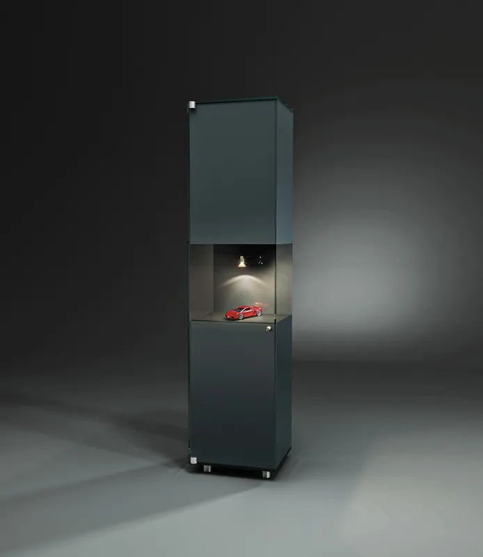 SOLUS COLORLINE · S CL 1 (with halogen lighting) - Left-hand hinges - Floatglas - Color anthracite grey