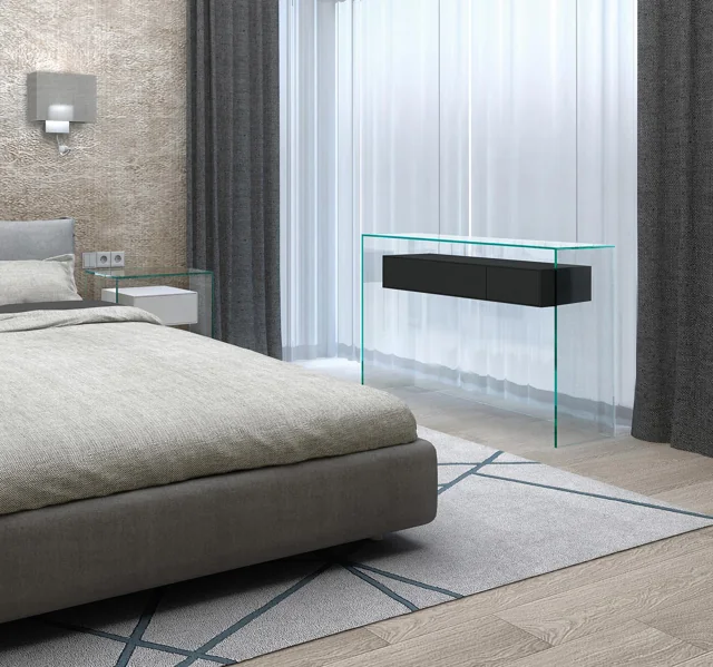 mit Schubladen: FLY 127 - OPTIWHITE - Schubladenelement MDF tiefschwarz seidenmatt