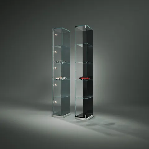 FACTUM – tall, narrow glass display cabinet
