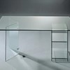 Design-Glastisch CLASSIC von DREIECK DESIGN: FLOATGLAS + Untergestell mit 1 Glaswinkel + 1 Glasregal 