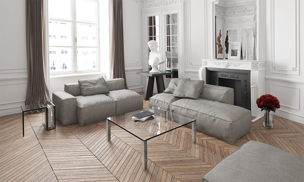 Welcher Couchtisch zu welchem Sofa - Couchtisch aus Glas und Metall QUADRO