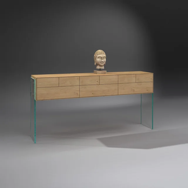 FLAIR · 179 cm breit: Seitenwangen + Massivholz EICHE