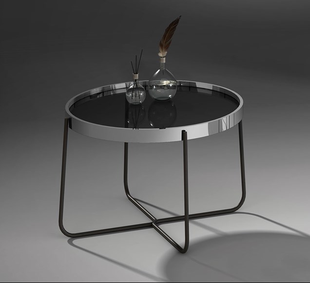 Schwarze Beistelltische aus Glas