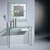 Designer Glaskonsole ARCADIA von DREIECK DESIGN: Arc 09 - FLOATGLAS + Zwischenboden satiniert