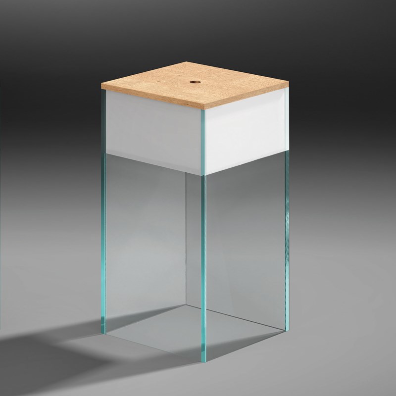 Glass Side Table With Compartment, Glass Side Table With Shelf