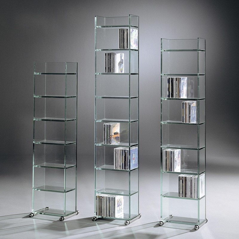 Buy designer glass CD stands from DREIECK DESIGN