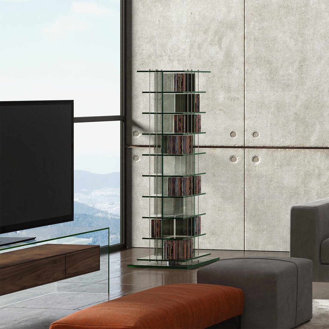 CD 504 tower in standard clear float glass
