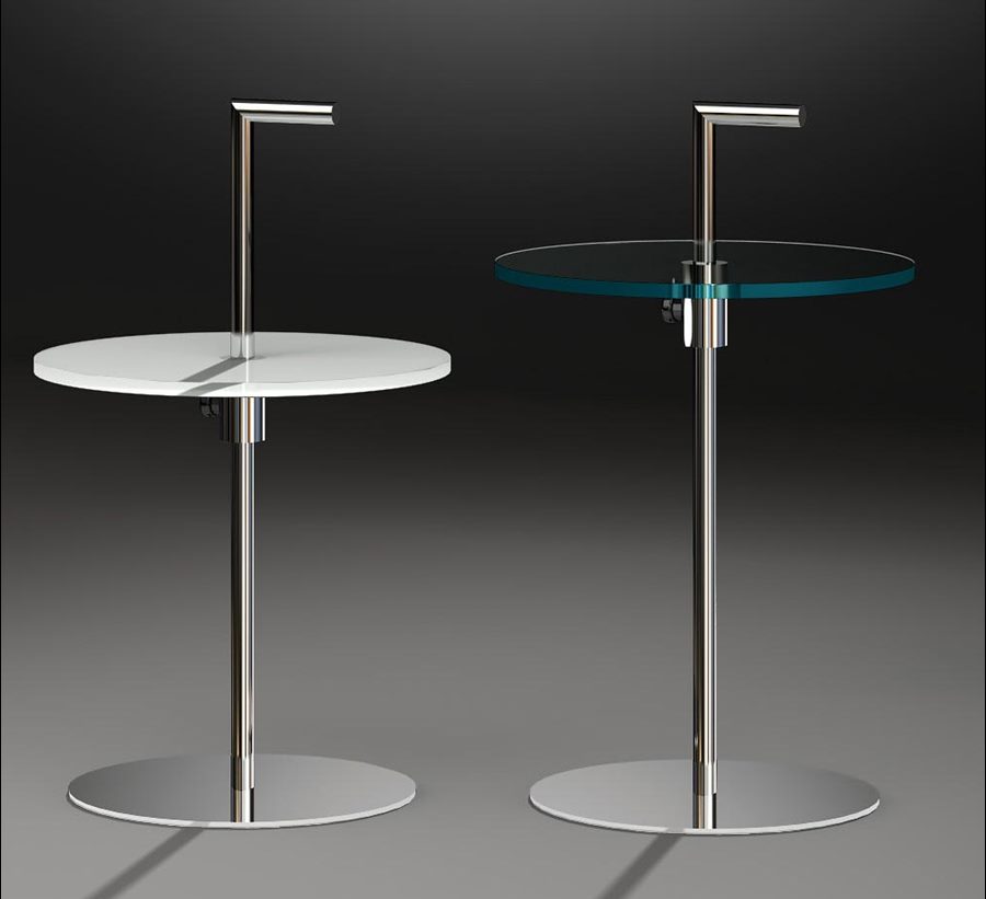 HEAVY METAL with white and clear round glass tops and chrome-plated frames
