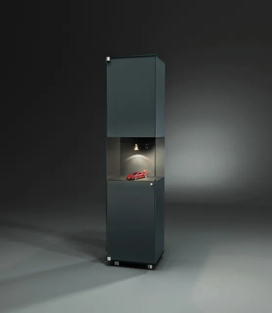 SOLUS COLORLINE · S CL 1 (with halogen lighting) - Left-hand hinges - Floatglas - Color anthracite grey