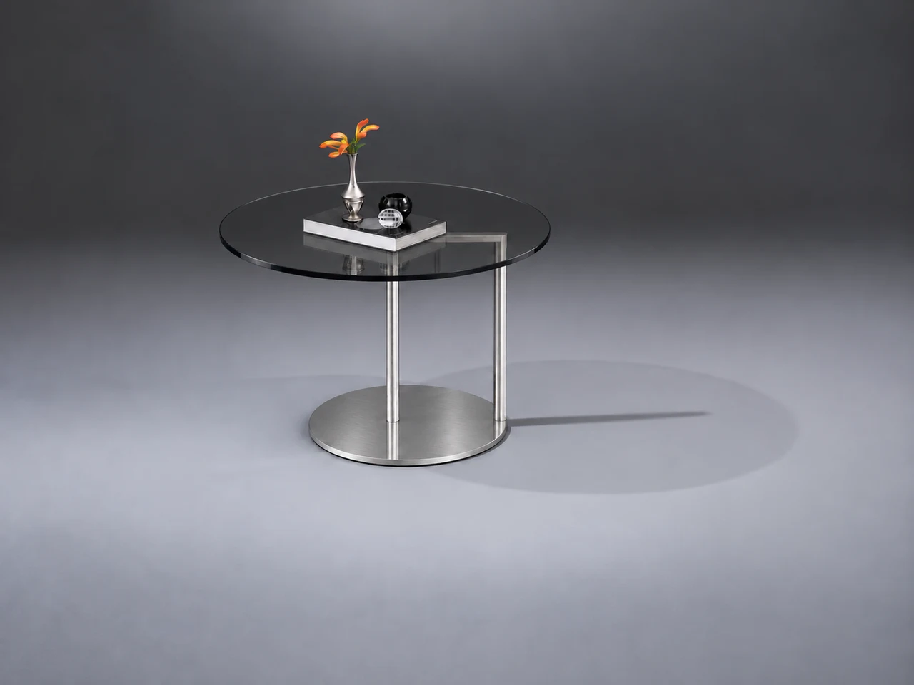 NEX · Parsol grau · Edelstahl gebürstet · Materialillustration