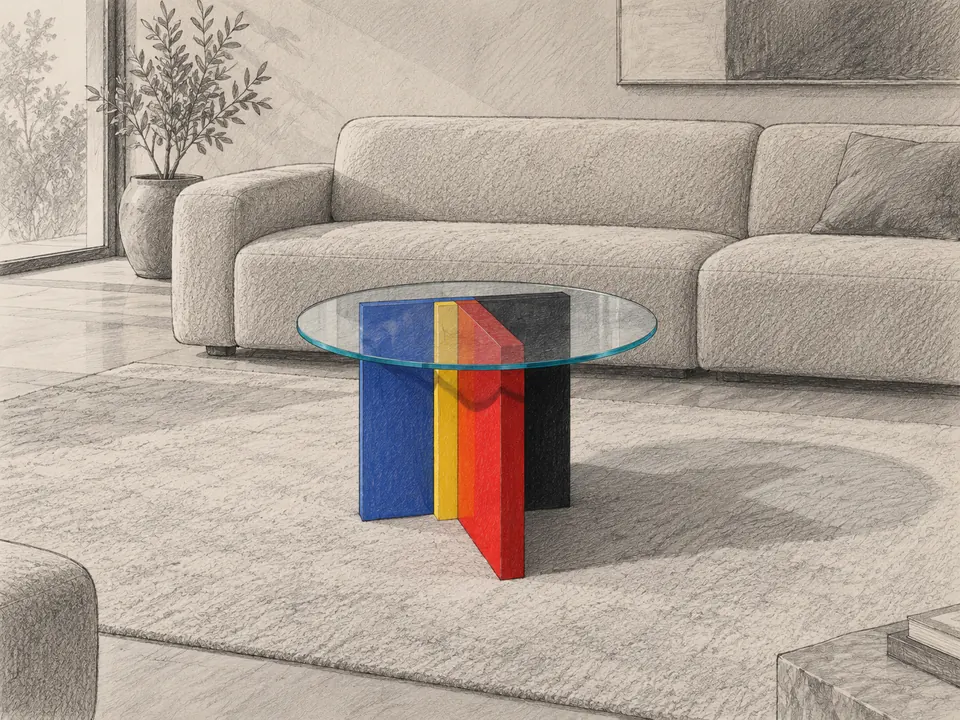 MONDRIAN · Künstlerische Planungsskizze, Einrichtung beispielhaft