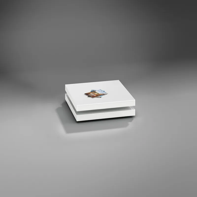URANUS 100 rotating glass coffee table by DREIECK DESIGN · Optiwhite Samtcolor · Pure white