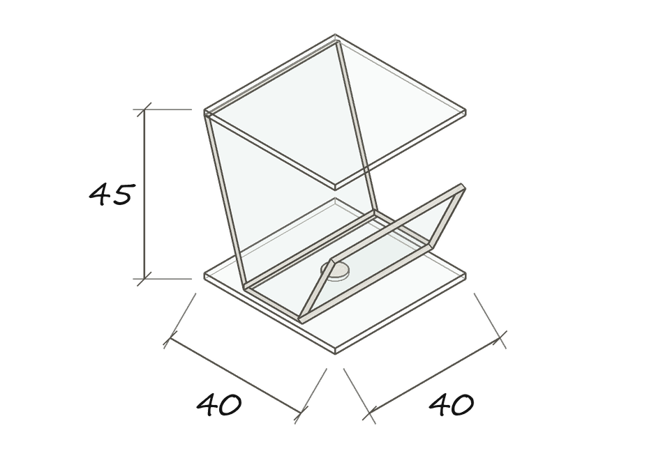 NPT · Maßskizze im Planungsstil · NPT · 40 × 40 · 45 cm